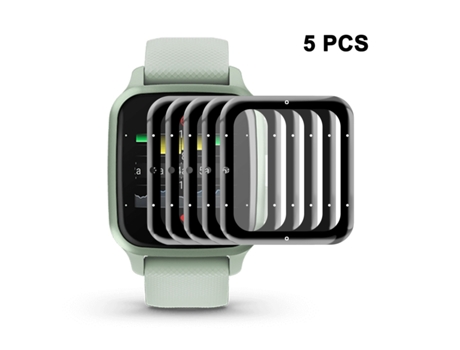 5 piezas para Garmin Venu SQ 2 ENKAY 3D pieza de borde suave de cobertura total + película protectora de pantalla PMMA HD (versión musical)