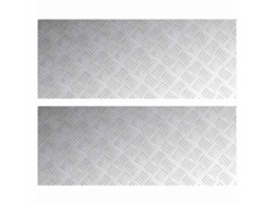 Escalón Rectangular 2 Piezas Plata 100 x 40 cm Aluminio MAISON EXCLUSIVE