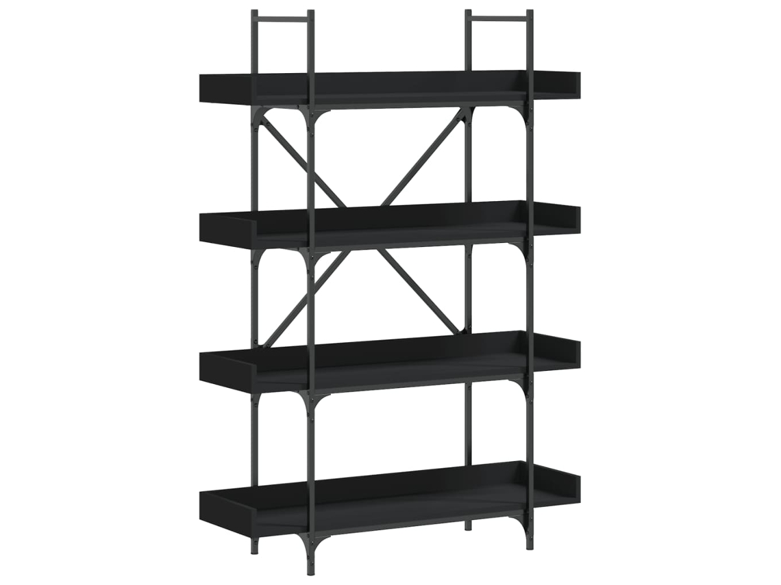 Maison Exclusive - Librería De 4 Estantes Madera Ingeniería Negro 100x33x145,5 Cm