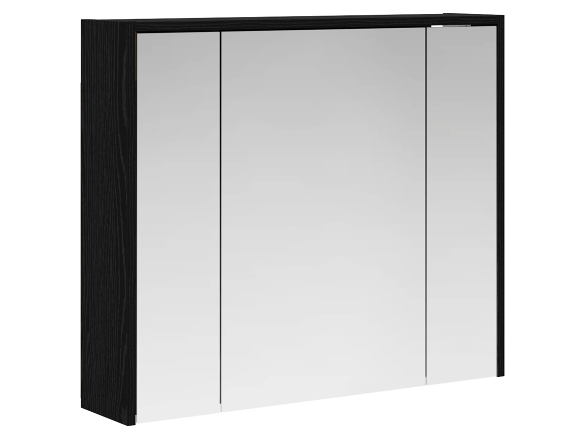 Maison Exclusive - Armario Con Espejo De Baño Roble Negro 73,5 X 16 X 62,5 Cm