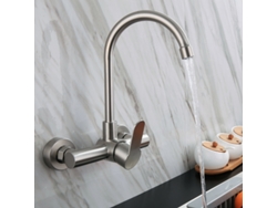 Grifo de cocina de acero inoxidable 304 con acabado de arce, montaje en pared, con revestimiento Sy.