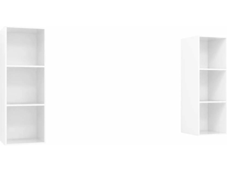 Conjunto 2 Mueble para la televisión VIDAXL Blanco Madera contrachapada (37x37x107 cm)