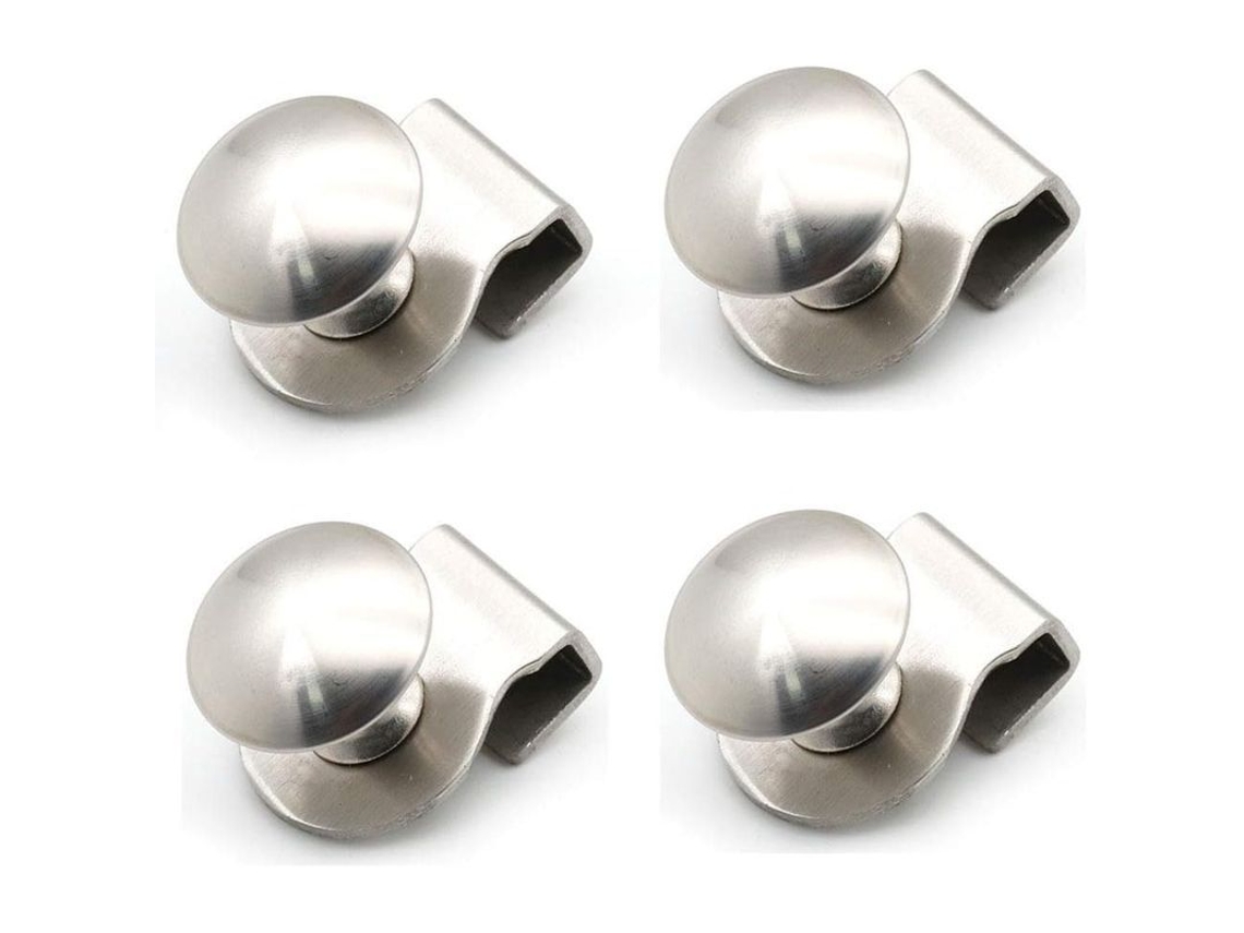Juego De 4 Tiradores De Cristal Con Clip Nuzamas De 3-8 Mm Con Mango De Acero Inoxidable, No Requiere Perforación.