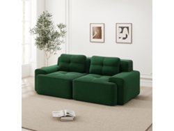 Sofá Modular Boneless - 2 Plazas, Moderno, Asiento Profundo, Corduroy, Cama - Verde