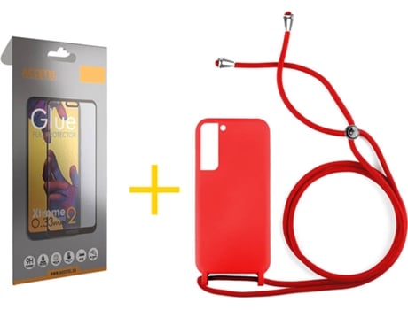 Carcasa + Protector de Pantalla para Samsung Galaxy S22 Plus 5G ACCETEL Rojo