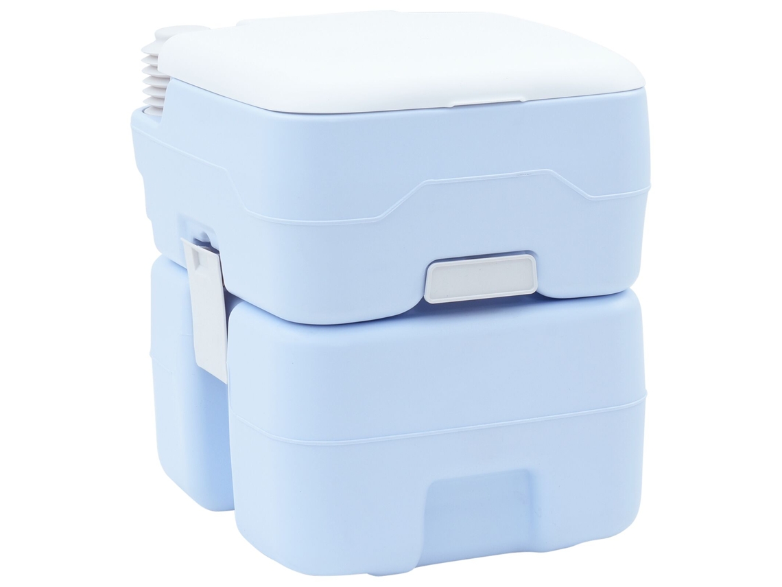 Inodoro portátil de camping de plástico azul Vidaxl en azul claro