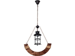 Lámpara de Techo FABRILAMP Cortijo (Marrón - Lana, Metal, Cristal - 112x54 cm)
