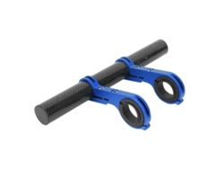 Extensión Para Manillar De Bicicleta Con Dos Abrazaderas, Soporte Para Luz Y Tabla De Códigos, Fibra De Carbono Azul.
