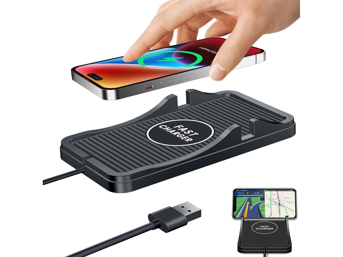 Base De Carga Inalámbrica Para Coche, Antideslizante, Carga Rápida De 15 W/10 W/7,5 W. Compatible Con Iphone 13-12 Pro Max, 11/8 Plus/x/xr/x