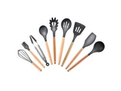 El juego de utensilios de cocina de 9 piezas JEIIBRZUI Modelo B no incluye cubo