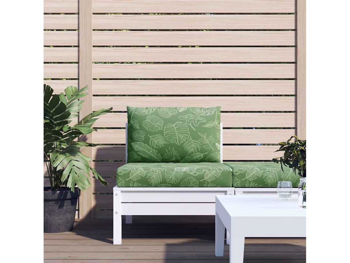 Cojines para muebles de palets, 2 unidades, en tela Oxford con estampado de hojas HARLANV1