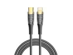 Cable Usb-c A Lightning Pd20w. Longitud: 2 Metros, Od 3,5mm. Con Luz Led.