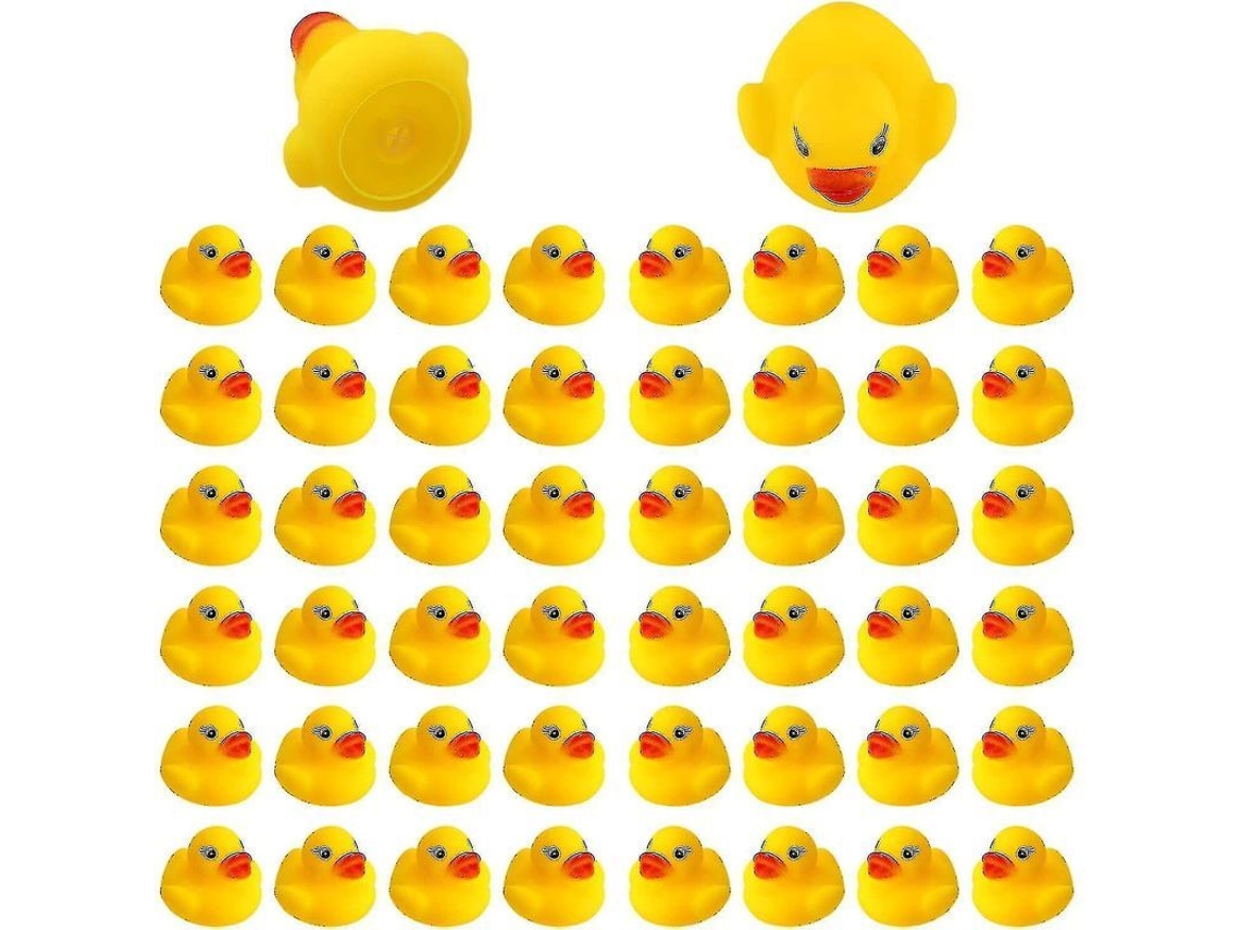 50 Patitos De Goma Pequeños Para Que Los Niños Jueguen A La Hora Del Baño: Juguetes Seguros Y Divertidos.