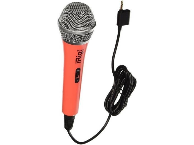 Micrófono Condensador IK MULTIMEDIA iRig Mic Voice Rosa (Con Fio - Frecuencia: 100Hz-15 kHz)