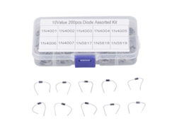 Yncm2026-kit De Diodos Rectificadores Variados 1n4001-1n4007-1n5819 200 Piezas Para Desarrollo Y Mantenimiento Electrónico