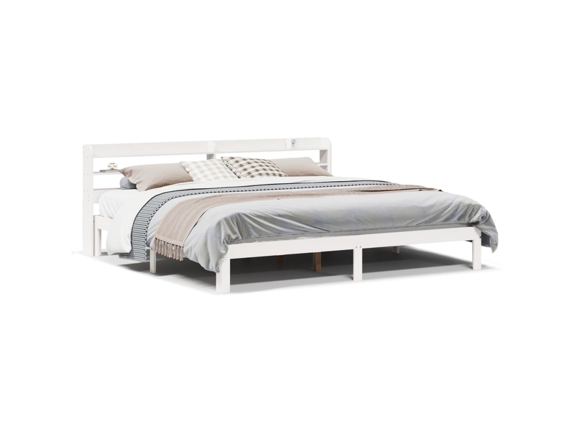 Maison Exclusive - Estructura De Cama Con Cabecero Sin Colchón Blanco 180x200 Cm