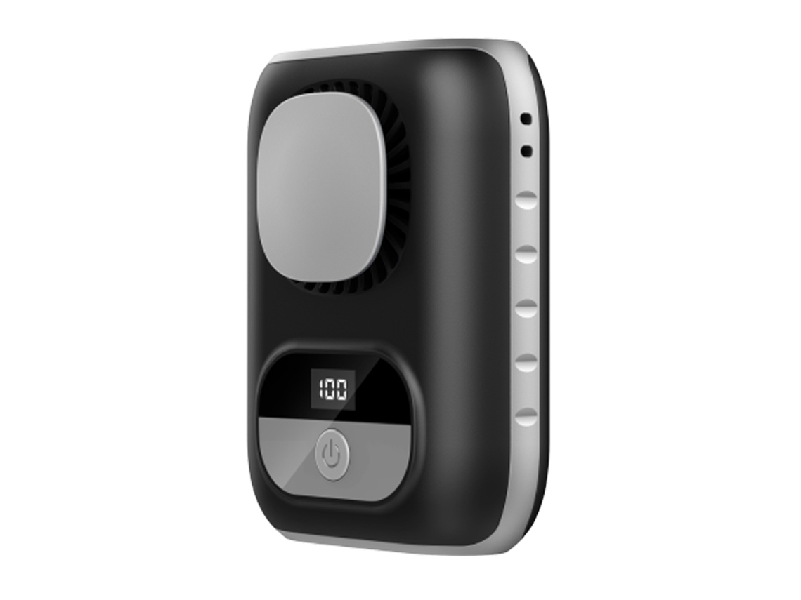 (negro) Mini Ventilador De Cintura Portátil Ultrafino De 3 Cm, Batería De 4000 Mah