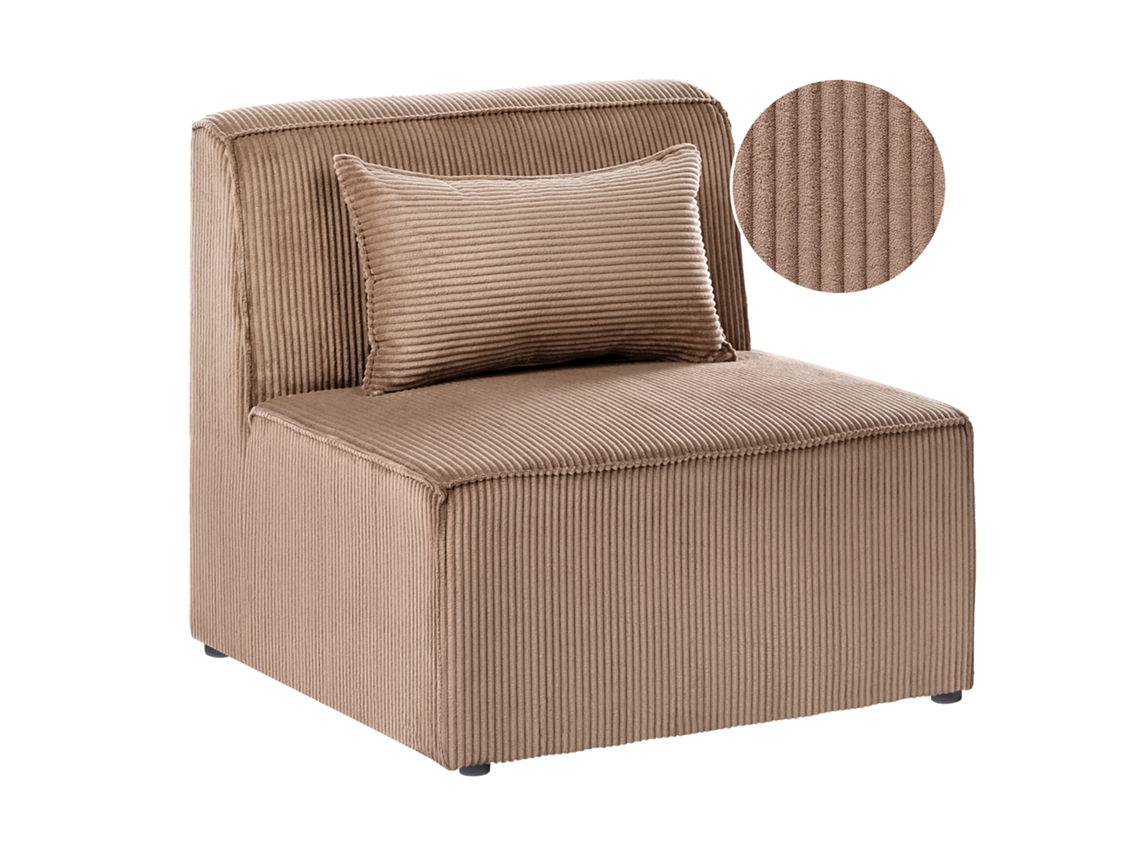 Módulo de silla Beliani Lemvig en pana color arena 83x83x78