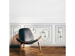 Papel de Pared Panorámico PLAGE Trompeta de Base de Woodwood L'Oeil en Un Trabajo Minimalista 75 cm X 200 cm