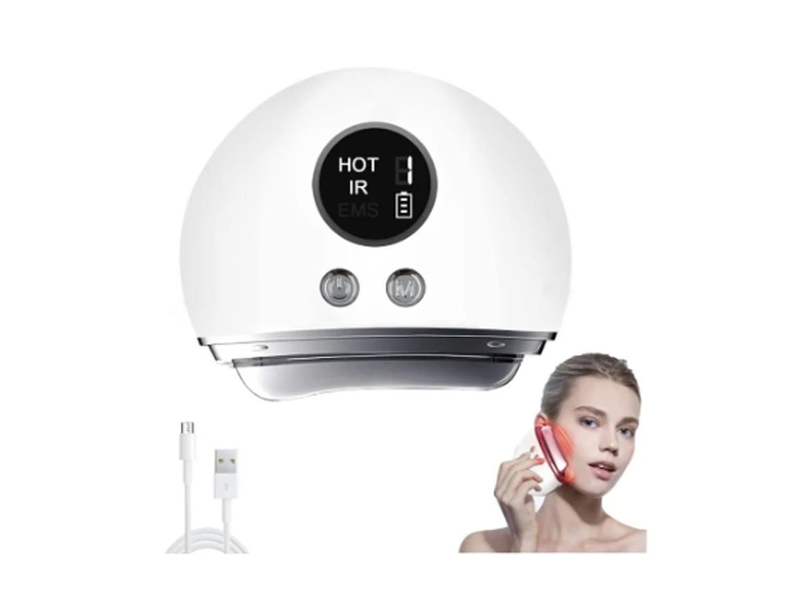 Massajador Facial Ferramentas Faciais Elétricas Gua Sha Com 9 Níveis De Vibração Calor Ferramenta Cuidados A Pele Para Alívio Branco Yizhood