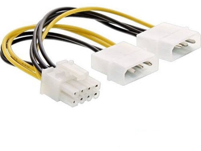 Cable de Alimentación INLINE (PCI-E - Molex - 15 cm - Negro)