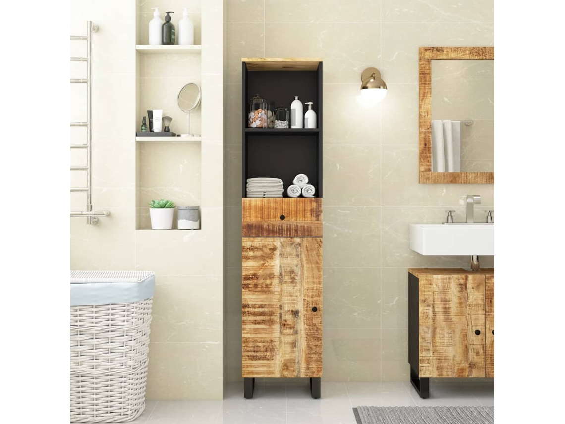 Mueble de baño de 38x33x160 cm, madera maciza, manguera.