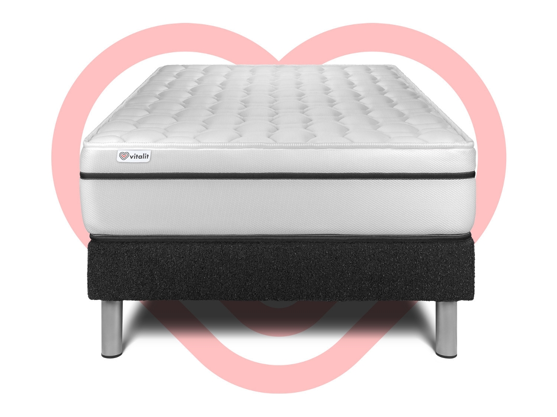 Set Vital Spa Kit Somier 120 X 190 Cm Negro