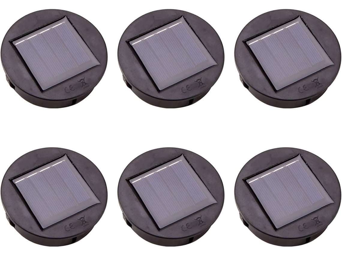 Caja De Luz Led Redonda De Repuesto Con Energía Solar De 6 Piezas, Caja De Batería Solar, Celdas Solares, Cargador