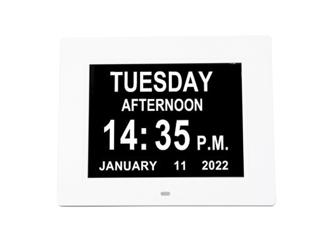 Reloj Digital Lcd De 8 Pulgadas Con 8 Alarmas, Brillo Ajustable Y Calendario (enchufe Europeo).