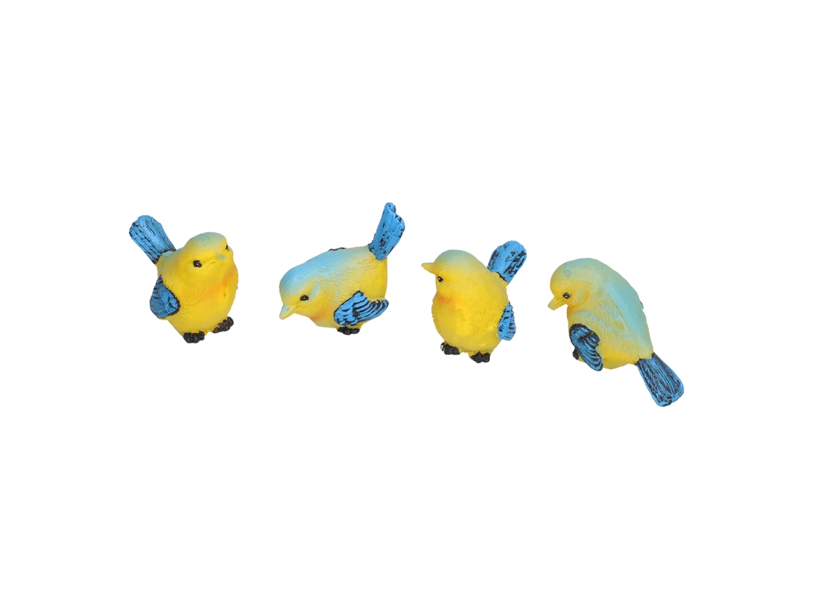 4 Mini Pájaros De Resina, Pequeñas Decoraciones Para Jardinería, Escritorio, Mostrador, Manualidades.