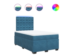 Maison Exclusive - Cama Box Spring Con Colchón Terciopelo Azul 120x190 Cm