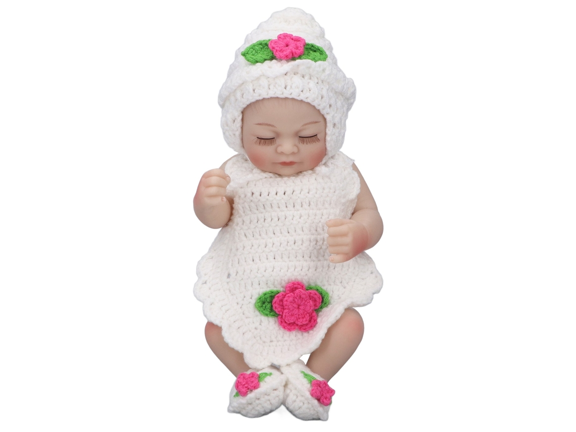 2026-muñeca Bebé Recién Nacido De Silicona 10 Pulgadas Realista Bonita Con Ropa Tejida Regalo De Cumpleaños Niña Ojos Cerrados