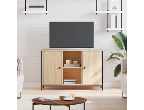 Mueble de TV madera de ingeniería roble Sonoma 100x35x65 cm VIDAXL