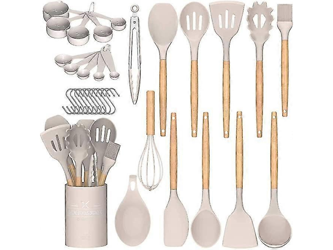 Juego de utensilios de cocina de 33 piezas de silicona antiadherente, universal, térmico, Nostalgia88