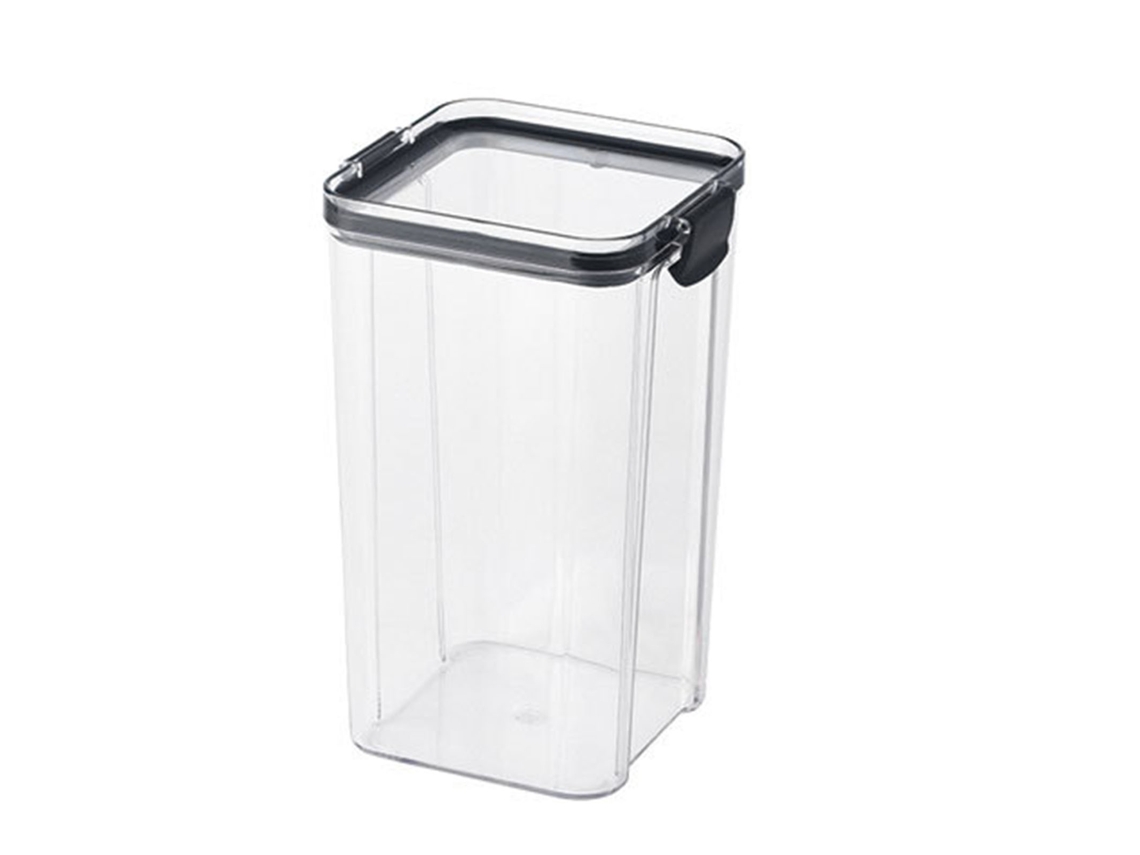 Recipiente Hermético Para Alimentos Secos De 1300 Ml, Transparente Con Tapa Sellada, Tipo Tarro De Cereales.