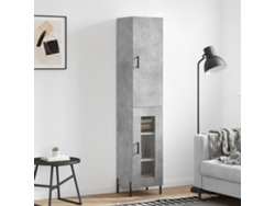 Aparador De Madera Contrachapada Gris Hormigón 34,5x34x180 Cm