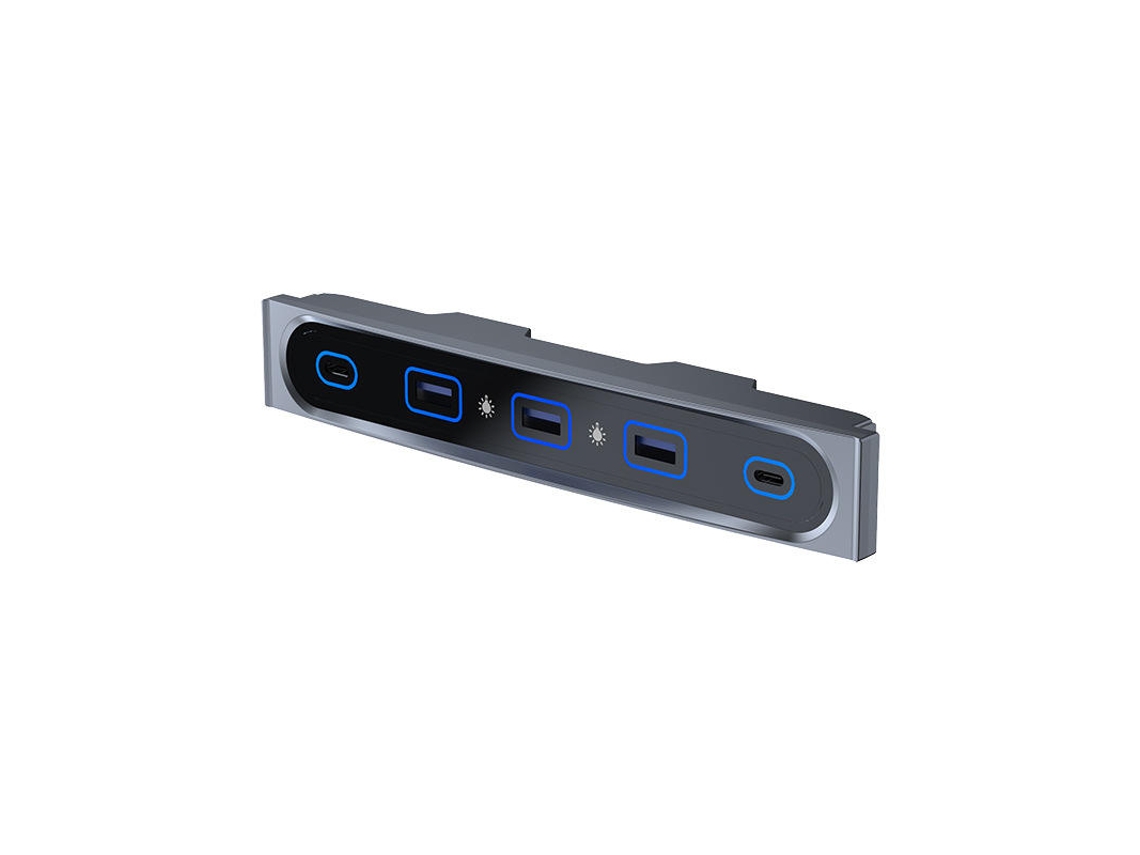 Estación de acoplamiento Bestvite 5 en 1 USB 3.0 de alta velocidad Modelo Y Hub 27 W PD USB tipo C Hub para Tesla Gris