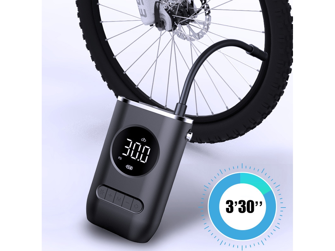 Bomba De Aire Inalámbrica De 150 Psi, Inflador De Neumáticos Eléctrico Portátil Con Luz Led Para Coche, Motocicleta, Bicicleta, Balón