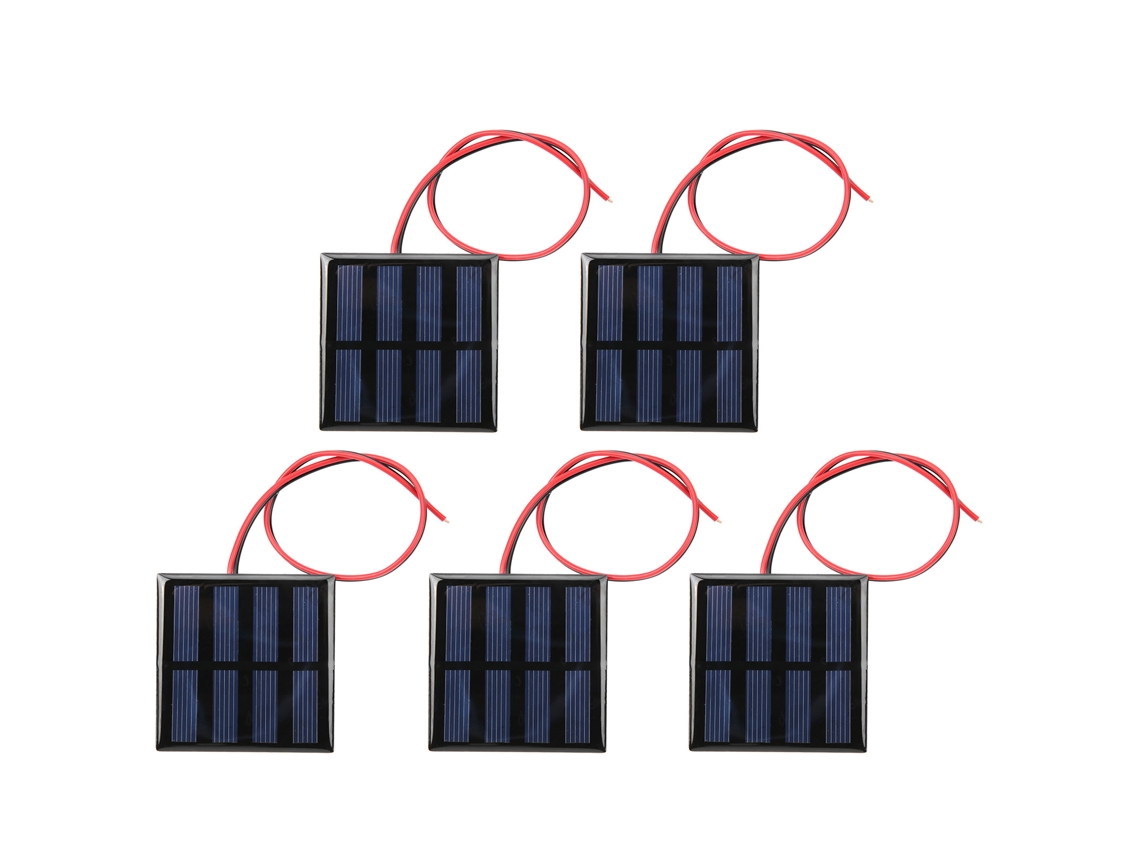 2026-5pcs Panel Solar Mini Módulo De Alimentación Con Cable Rojo Negro 30cm Dc2v 150ma