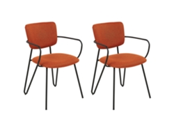 Conjunto de 2 cadeiras de refeição contemporâneas BELIANI Elko de Poliéster Laranja 53x54x80