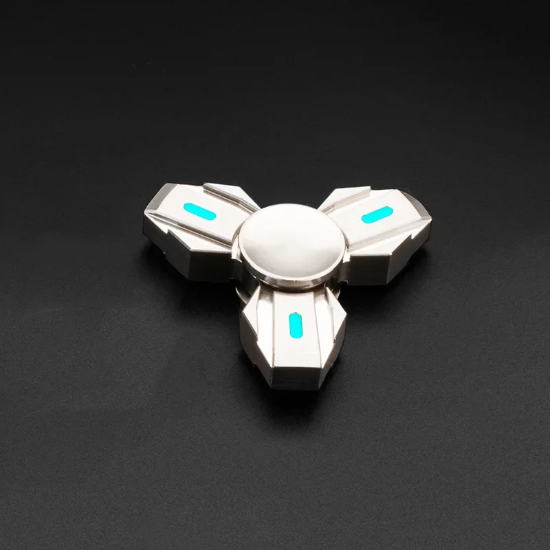 (plateado) Mini Fidget Spinner Brillante Juguete Para Aliviar El Estrés Spinner De Acero Inoxidable