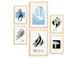 Set Of 6 Poster NACNIC Thick Black Ink (A3, A4)