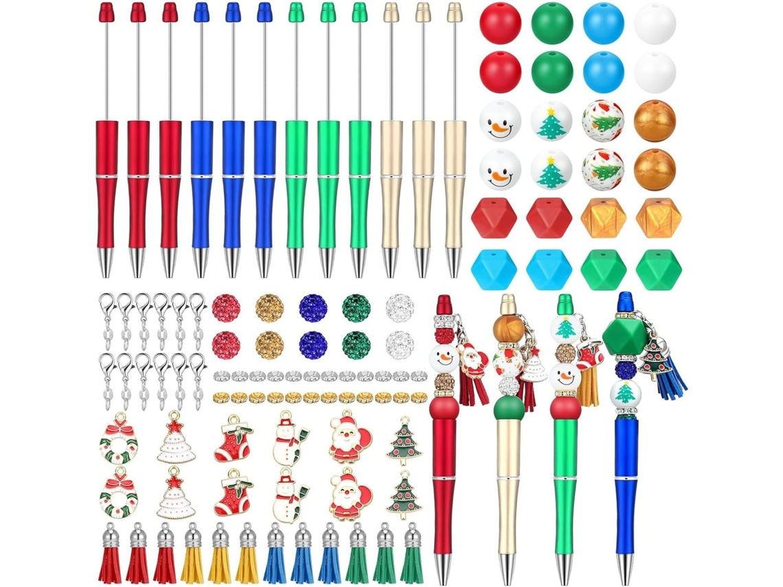 Juego De Bolígrafos Retráctiles Navideños Con Diseños De Dibujos Animados.