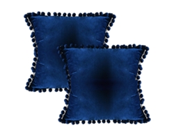 Juego De 2 Fundas De Almohada De Terciopelo Con Pompón, Estilo Rústico, 50,8 X 50,8 Cm