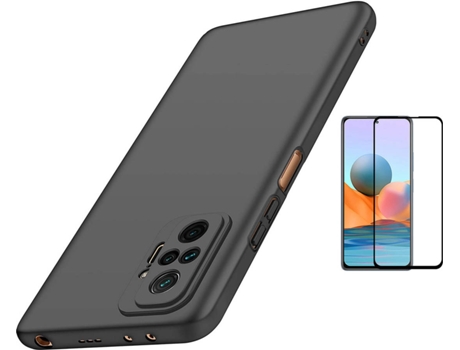 Kit Carcasa y Protector Xiaomi Redmi Note 10 Pro Full Cover Turtleshell Negro
