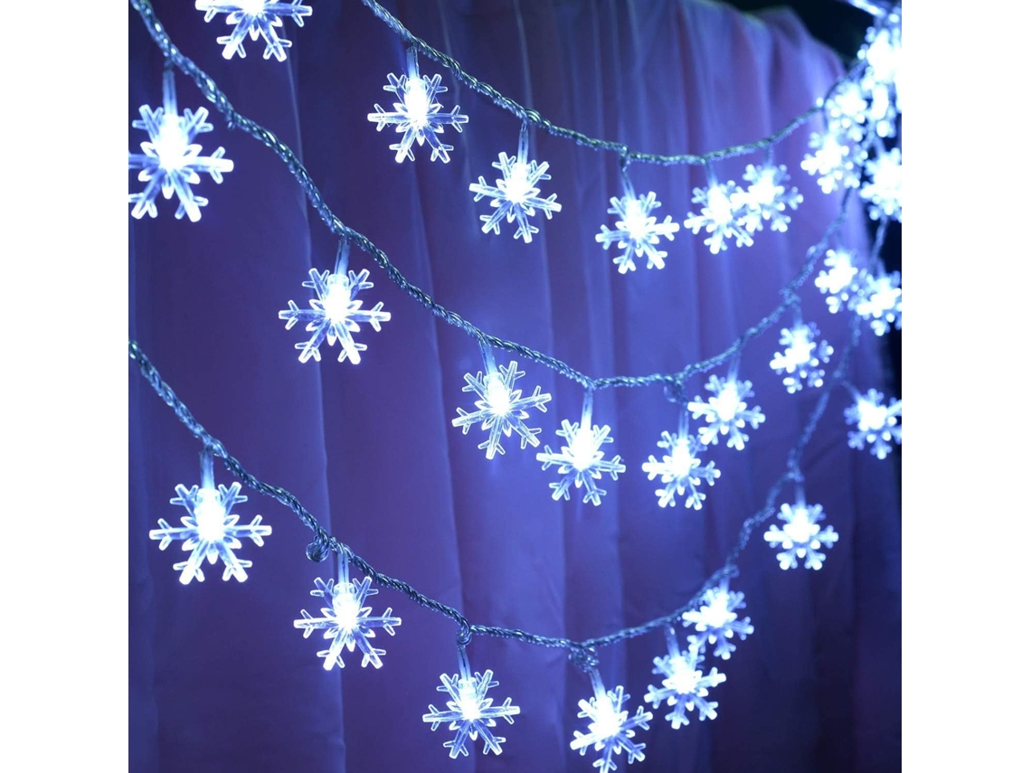 Guirnalda de luces / Luces decorativas para exteriores: Guirnalda de 6 m con 40 LED, funciona con pilas, con 2 modos de iluminación PRIME KANG