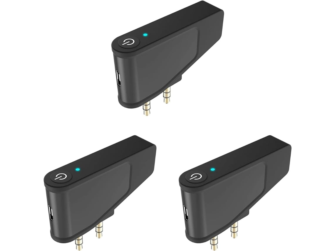 Juego De 3 Adaptadores Bluetooth 5.3 A2dp Para Avión, Compatibles Con Auriculares Con Cable Aonic (40/50 W De Potencia Al Encender).
