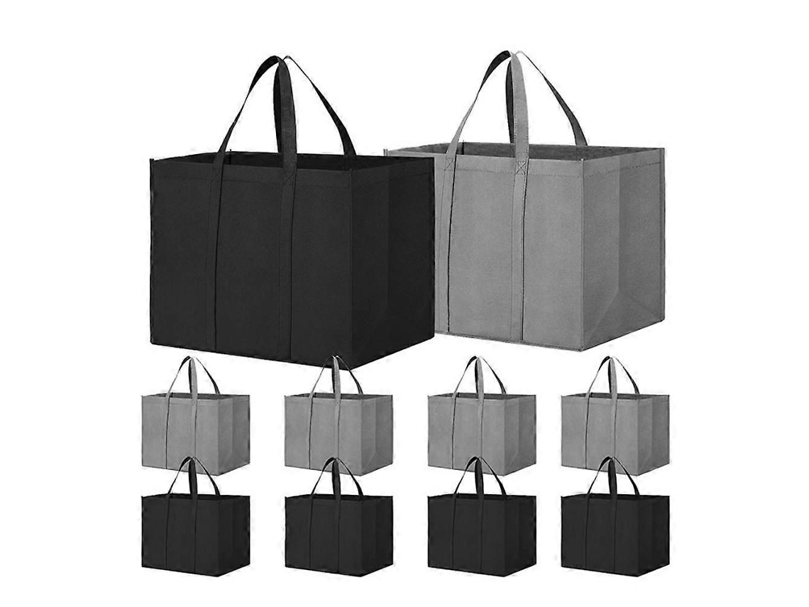 Juego de 10 bolsas de compra reutilizables, bolsas plegables grandes de 35 L para cocina y alimentos GOKOCO