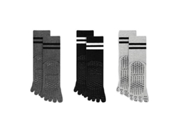 3 Pares De Calcetines De Yoga Y Pilates Mujer - Media Caña Con Dedo Separado - Antideslizante (talla 35-40)