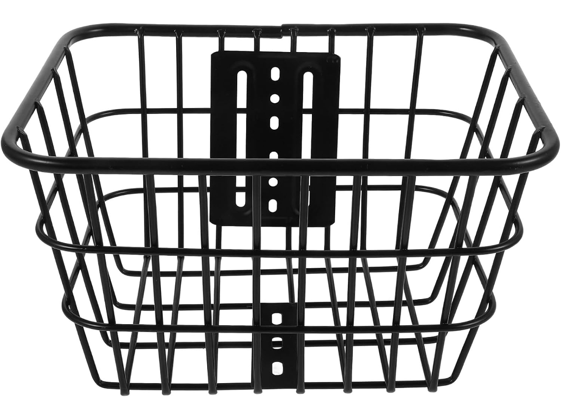 Cesta De Bicicleta Negra Resistente Y Segura Para Niños